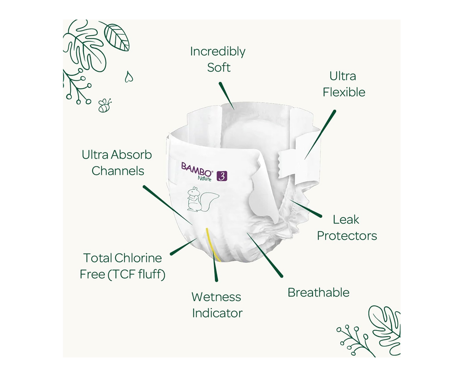 Bambo Nature Premium Eco Nappies - Size 3