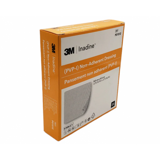 3M 9.5cm x 9.5cm x20 Non Adherent Wound Dressings, POV-Iodine, Antimicrobial 3M
