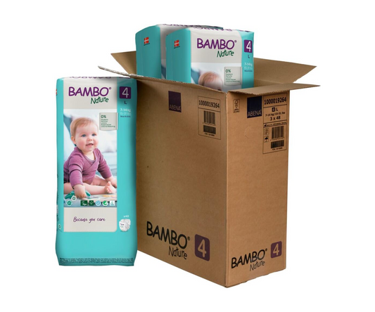 Bambo Nature Eco-Friendly Diaper Size 4, Mega Pack ,7-14kg (144 diapers) Tall pack Bambo Nature