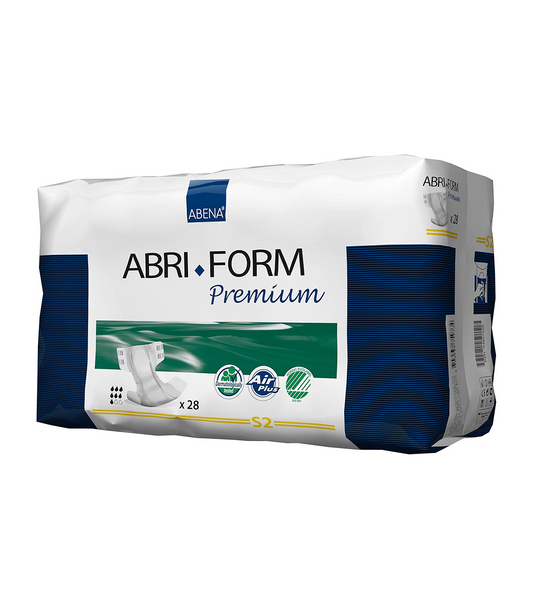 ABENA Abri-Form Premium All-In-One Incontinence Pads for Men & Women - Small 2, 60-85cm Waist, 1800ml Absorbency, 28PK, Eco-Friendly
