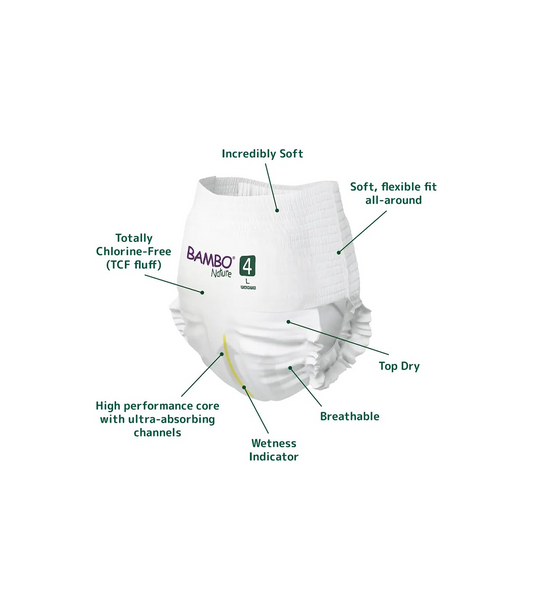 Bambo Nature Premium Baby Pants Diapers for Kids Large Size (7-12 Kgs) Bambo Nature