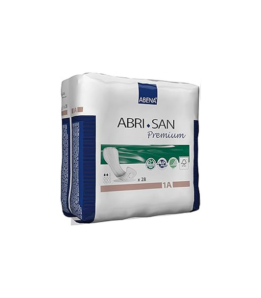 Abena Abri-San Premium Incontinence Pads, Ultra Light Absorbency, Size 1A, 28 Count