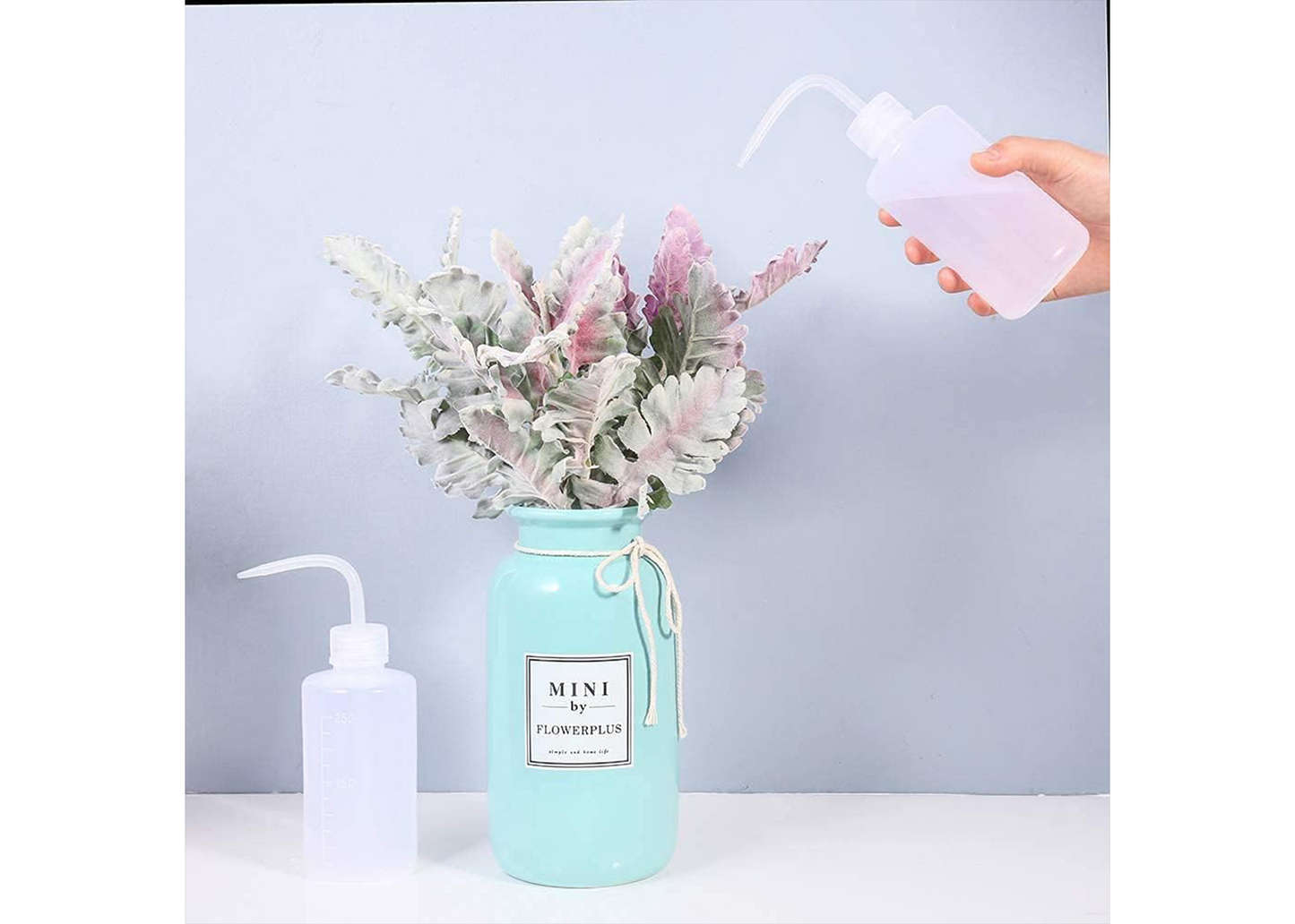 WANGZAIZAI 3-Pack 250ml Transparent Plastic Squeeze Bottles – Ideal for watering plants, washing, spraying, and lab use. Easy to squeeze, leak-proof design.