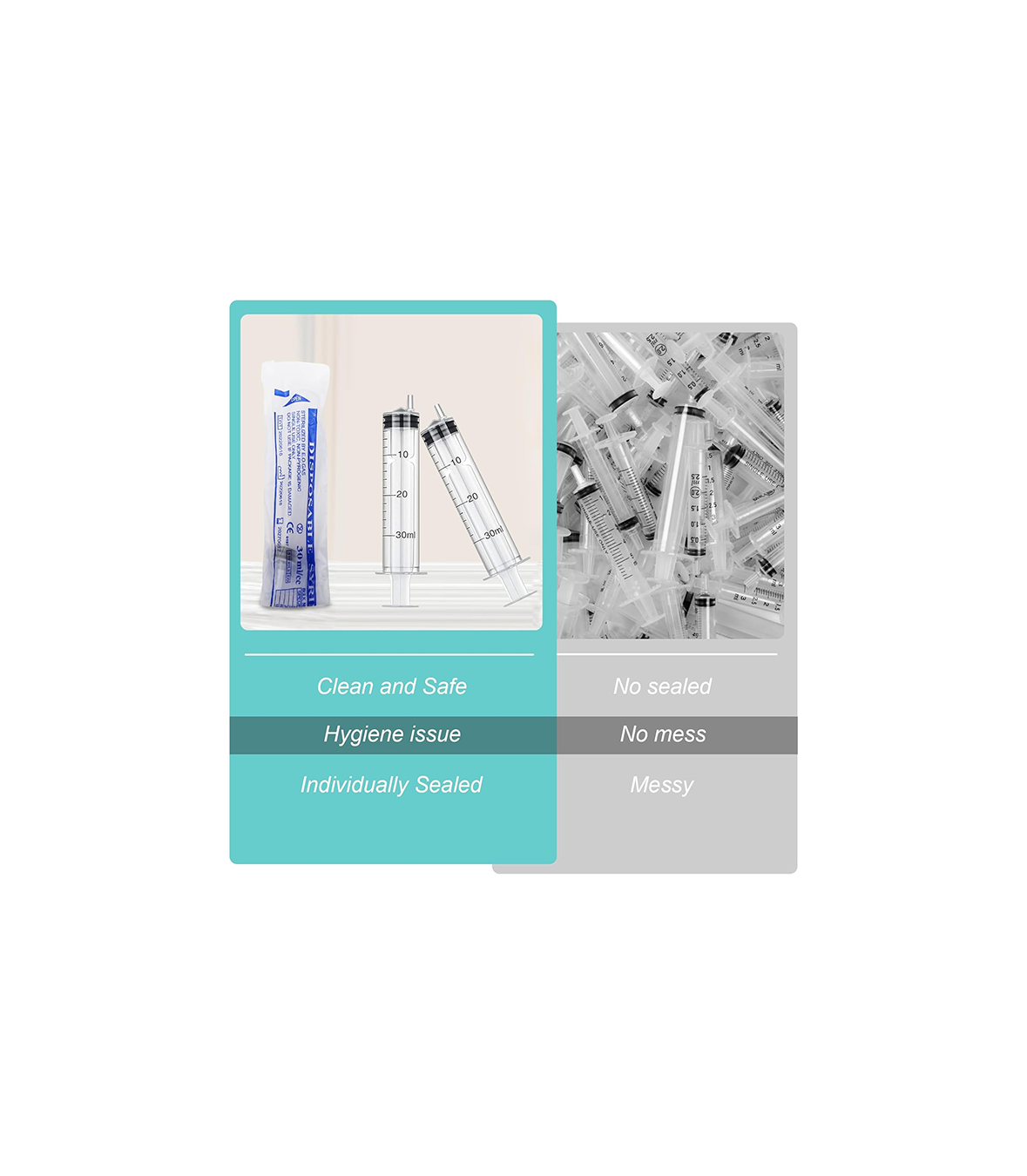Pack of 16 30 ml Syringes, Sterile Syringes with Lid, Plastic Syringe for Oil, Brake Fluid, Reusable Plastic Syringe for Small Pet Feeding, Engine Oil or Brake Fluid