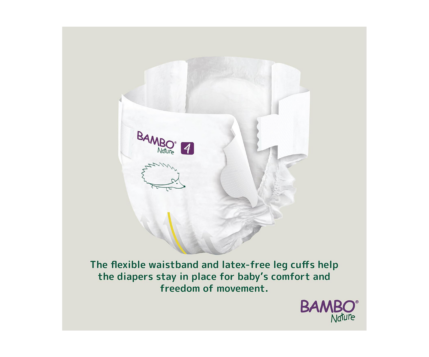 Bambo Nature Eco-Friendly Diaper Size 4, Mega Pack ,7-14kg (144 diapers) Tall pack