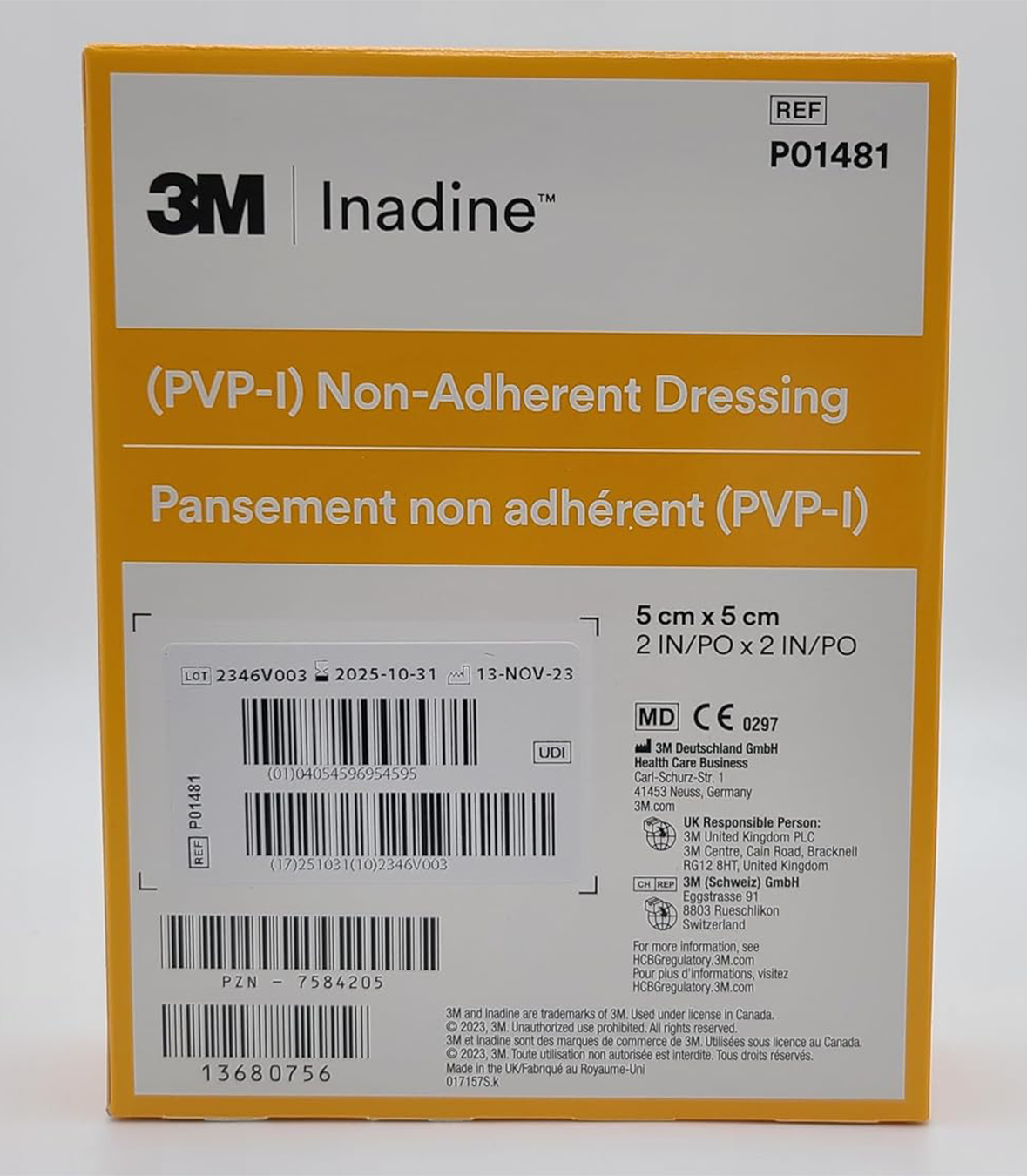Inadine 5cm x 5cm Box of 25