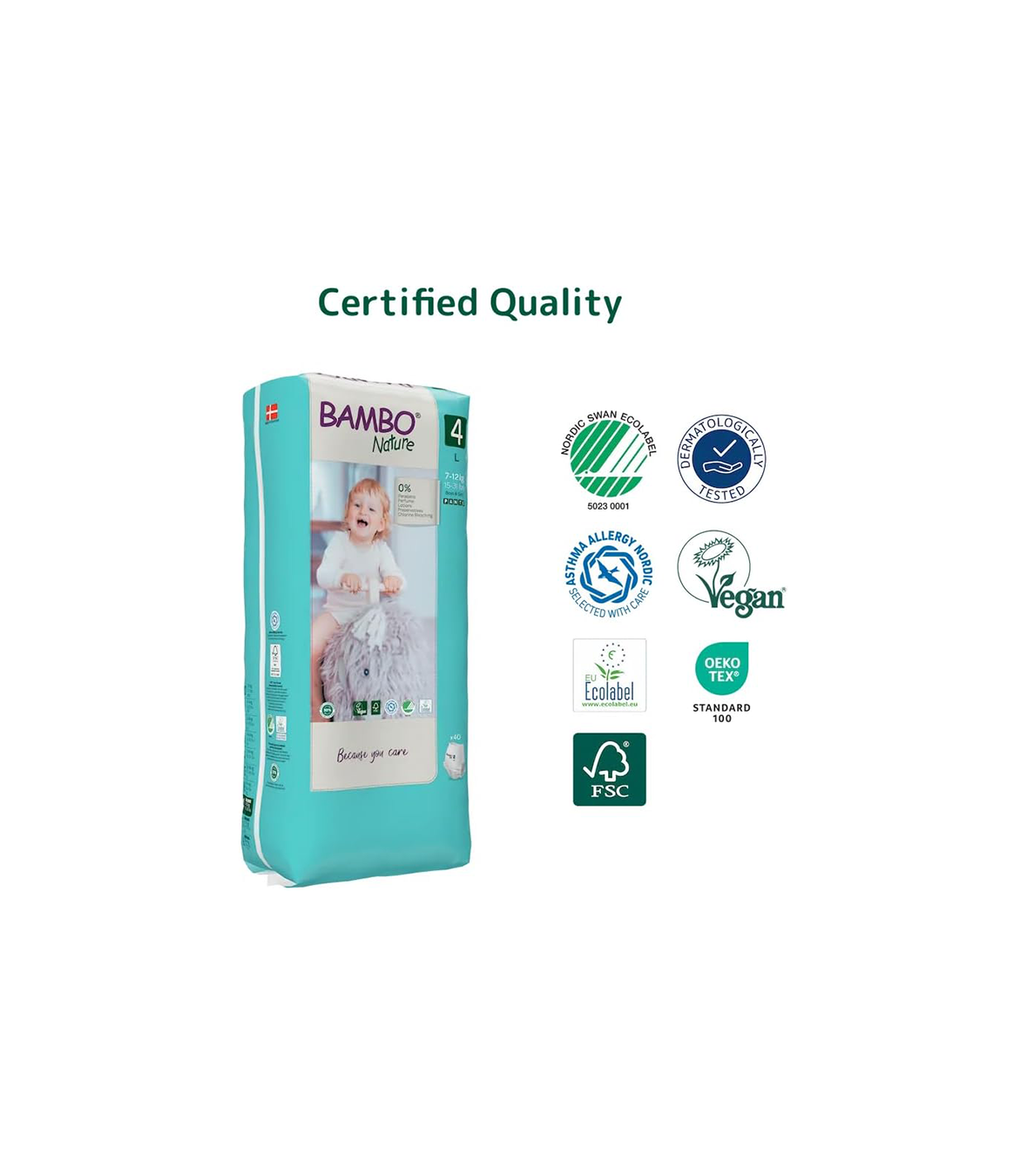 Bambo Nature Premium Baby Pants Diapers for Kids Large Size (7-12 Kgs)