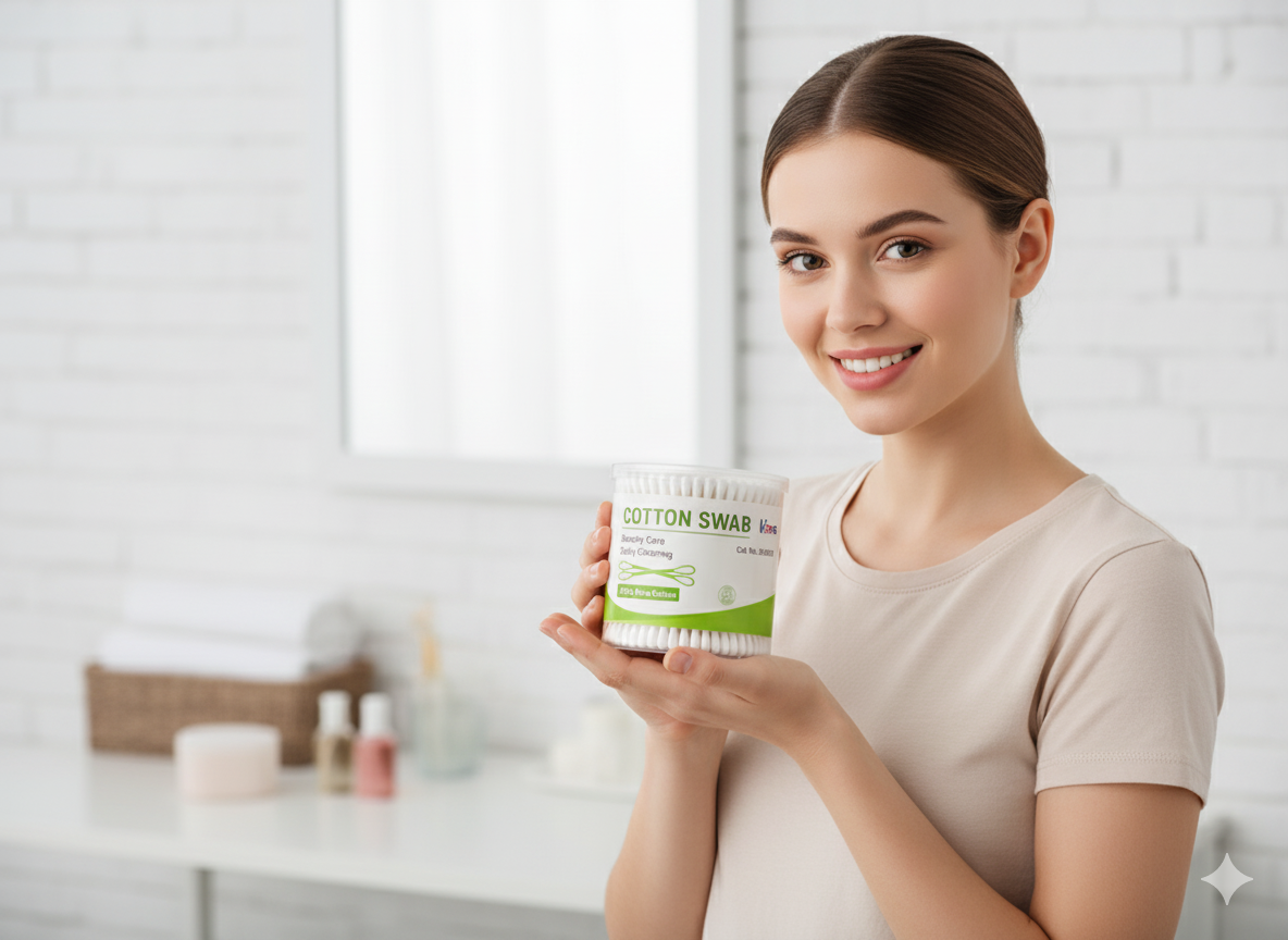 Halley Medical Supplies Ltd. Ear Buds - Pack of 3 (200 pcs each) - Round Thick Tips, 100% Cotton Swabs, Double-Tipped, Hygienic, Gentle, and Safe for Ears - Total of 900 Swabs - Assorted