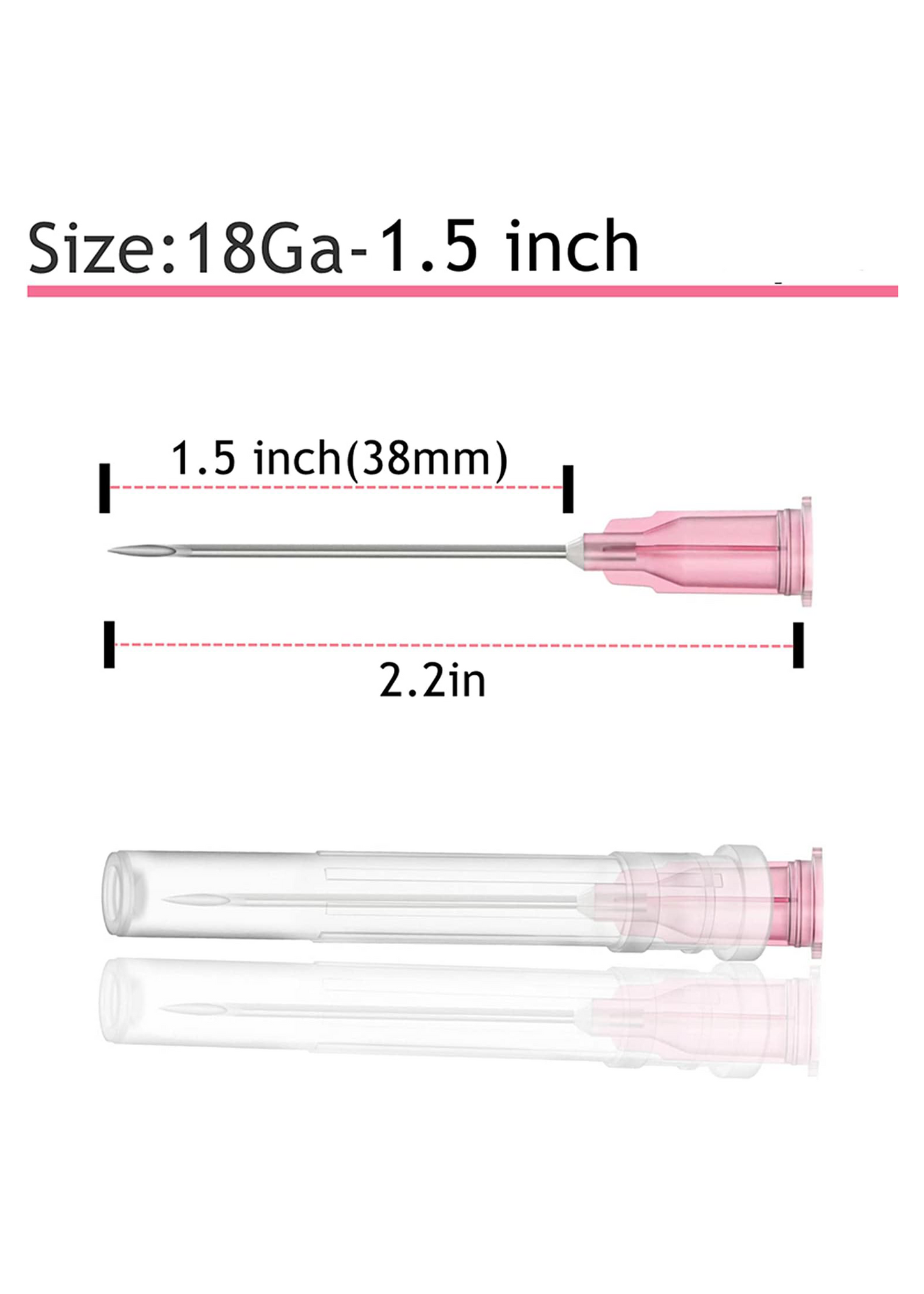 Kreireta 100PCS 18Ga 1.5" Luer Lock Dispensing Needles – Individually Sealed