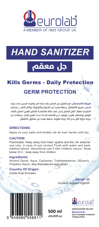 Hand Sanitizer Gel – 70% Ethyl Alcohol, 500 ml Pump Bottle - iHealthcare