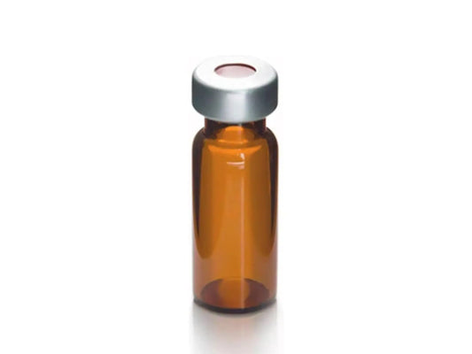1.5ML Amber crimp neck vial with Write on spot, Crimp top alaminium cap (Pack of 100)