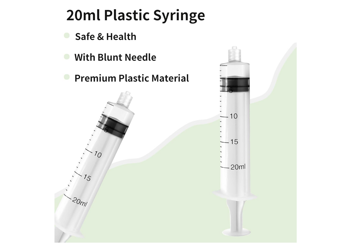 PEAKTOP 20 ml Plastic Syringe with Needle and Caps