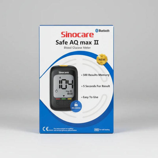 Sinocare Safe AQ Smart II – Bluetooth-Enabled with Mobile App (iOS & Android) Sinocare