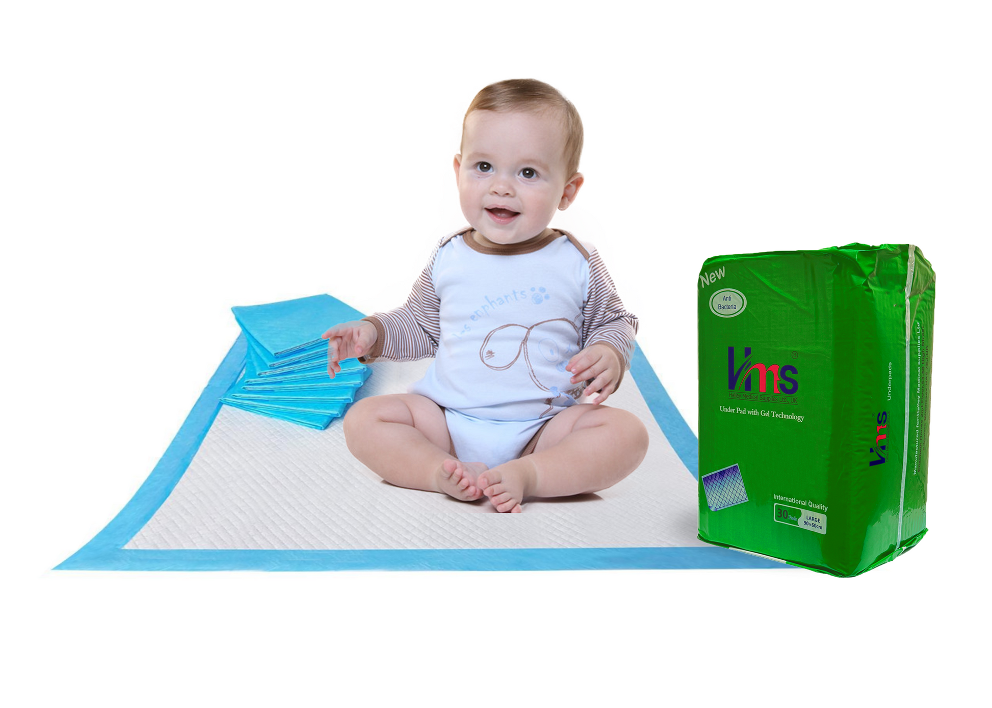 Under Pads with Gel Technology for Adult - Bed pads - 30 pads - Large 90x60 cm. - iHealthcare