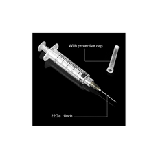 100 Pack Disposable 5ml Syringes with Needle 22G 1”, Sterile Luer Lock Syringe