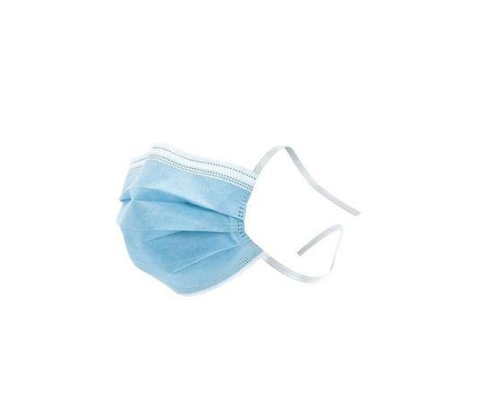 Halley Medical Supplies Ltd. Disposable Face Mask, Protective Masks with Ties for Comfortable and Secure Fit - 3 Ply (Pack... Disposable Face Mask, Protective Masks with Ties for Comfortable and Secure Fit - 3 Ply (Pack of 50, Blue)