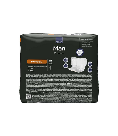 Abena Man Premium Incontinence Guards, (Sizes 0 to 2) Formula 2, 180 Count