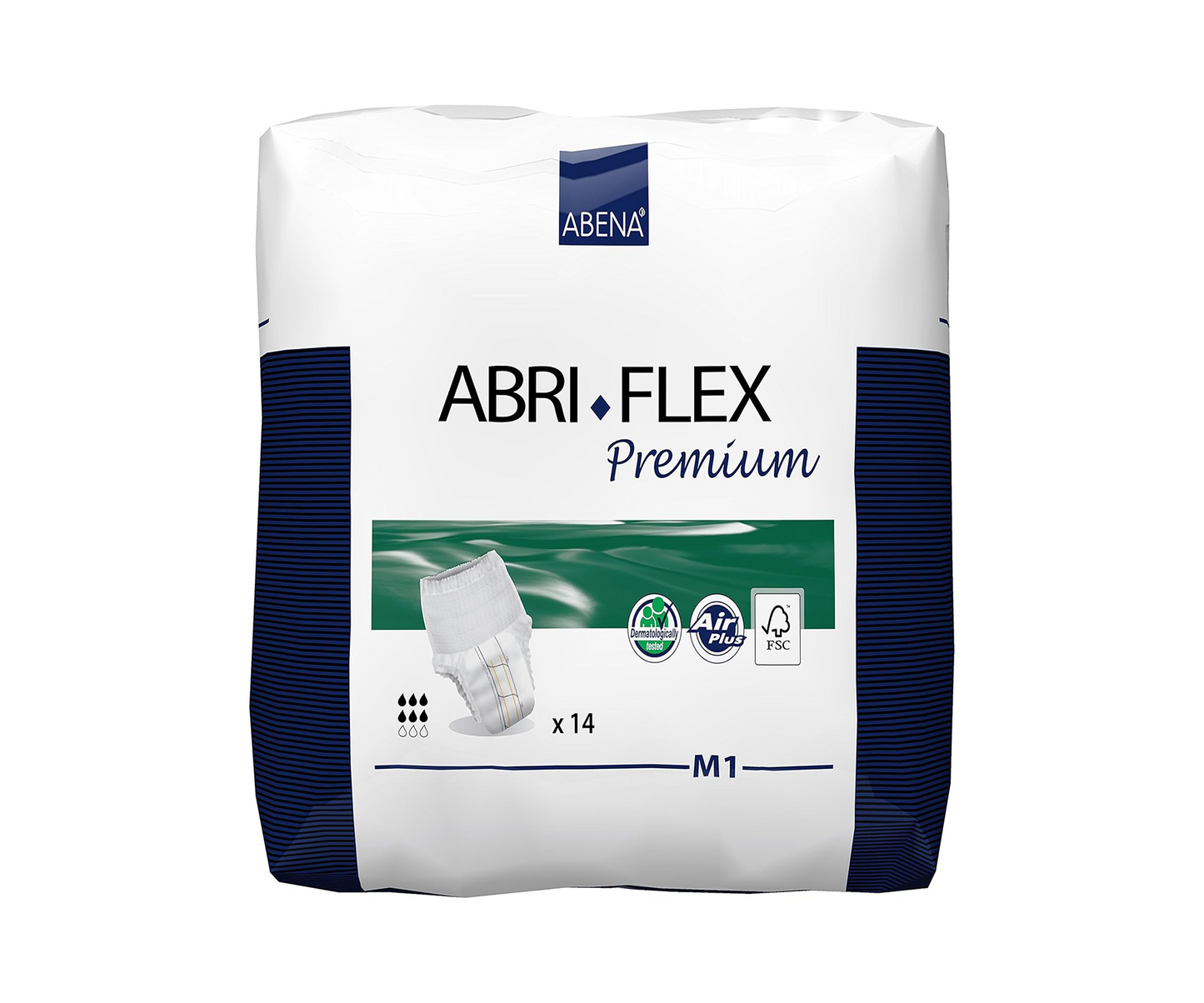 Abena Abri Flex Premium Pull-Up Incontinence Pants, Eco-Friendly Incontinence Pants For Men & Women, Discreet, Protective, Breathable, Comfortable, Medium 1, 80-110cm Waist, 1400ml Absorbency, 6x 14PK