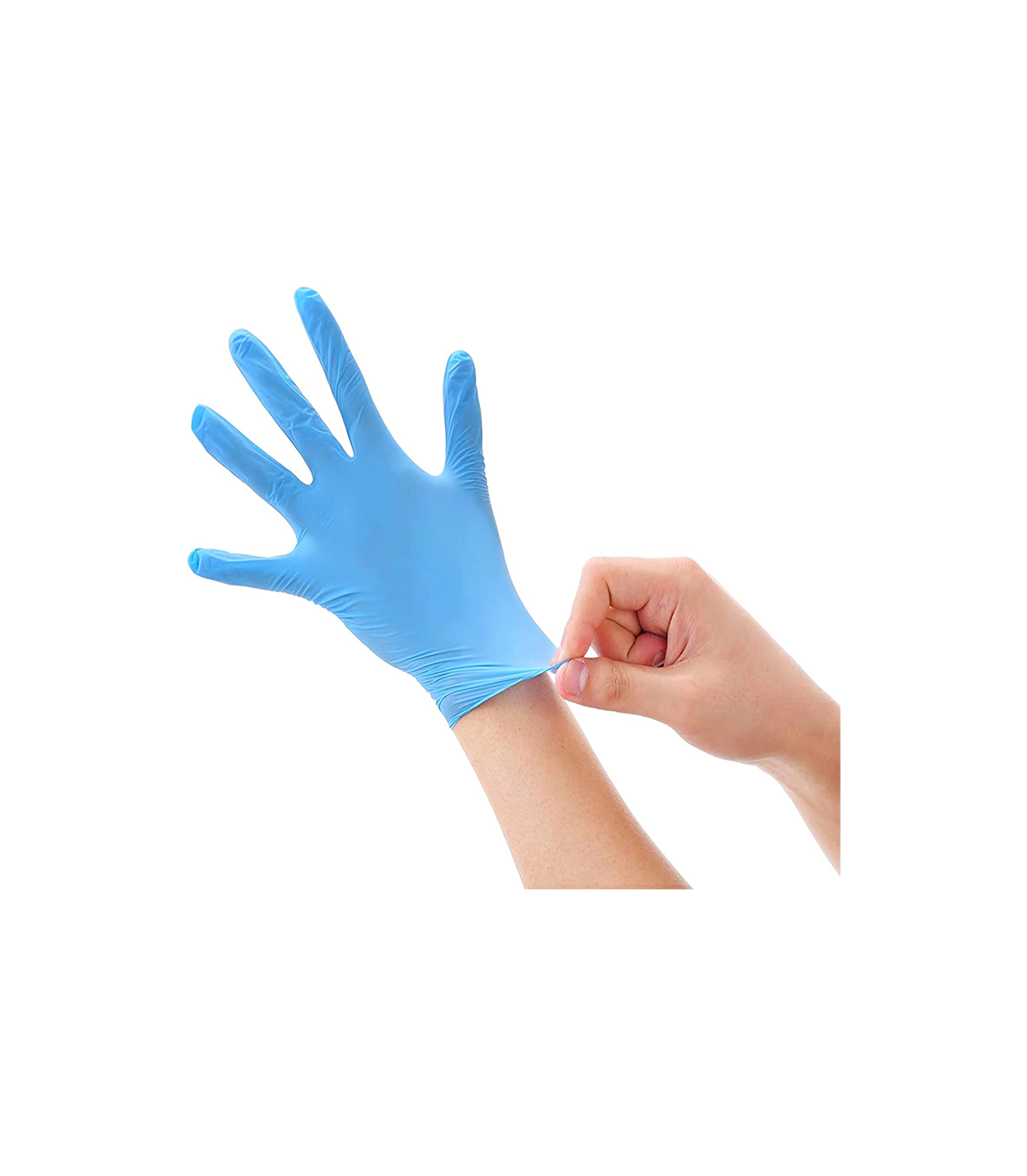 BSJ Fixings Blue Nitrile Disposable Gloves, Powder Free, Food Grade Gloves 100 Pcs (Large)
