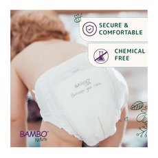 Bambo Nature Premium Eco Nappies – Size 1 Newborn (2–4 kg / 4–9 lb), 132-Pack