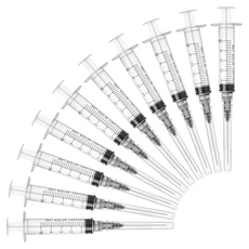 5ml Disposable Syringes with 22 Ga 1 Inch Needle, for Scientific Labs, Industrial, Liquid Measuring, Dispensing, Pack of 20