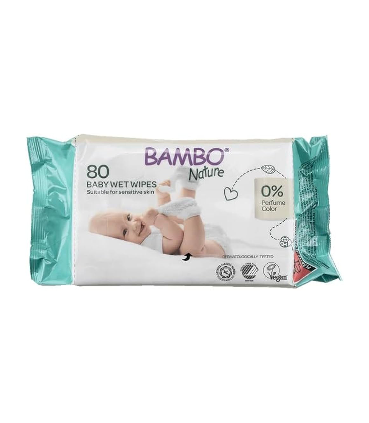 Bambo Nature Wet Wipes, Newborn Essentials, Eco-Labelled Baby Wipes, Gentle & Soft Wipes, Moisturising & Skin-Friendly Wet Wipes For On The Go, Sustainable Baby Essentials For Newborn - 80 Wipes
