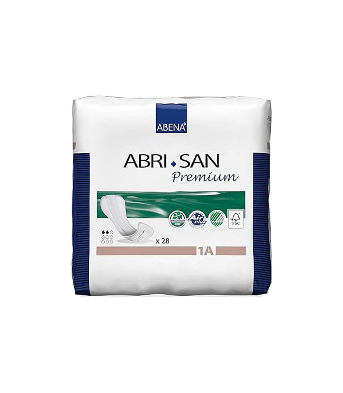Abena Abri-San Premium Incontinence Pads, Ultra Light Absorbency, Size 1A, 28 Count