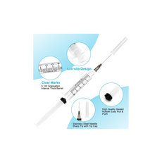 100 Pack Disposable 5ml Syringes with Needle 22G 1”, Sterile Luer Lock Syringe