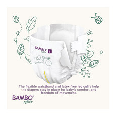 Bambo Nature Premium Eco Nappies – Size 1 (2–4 kg / 4–9 lb), 22 Pack