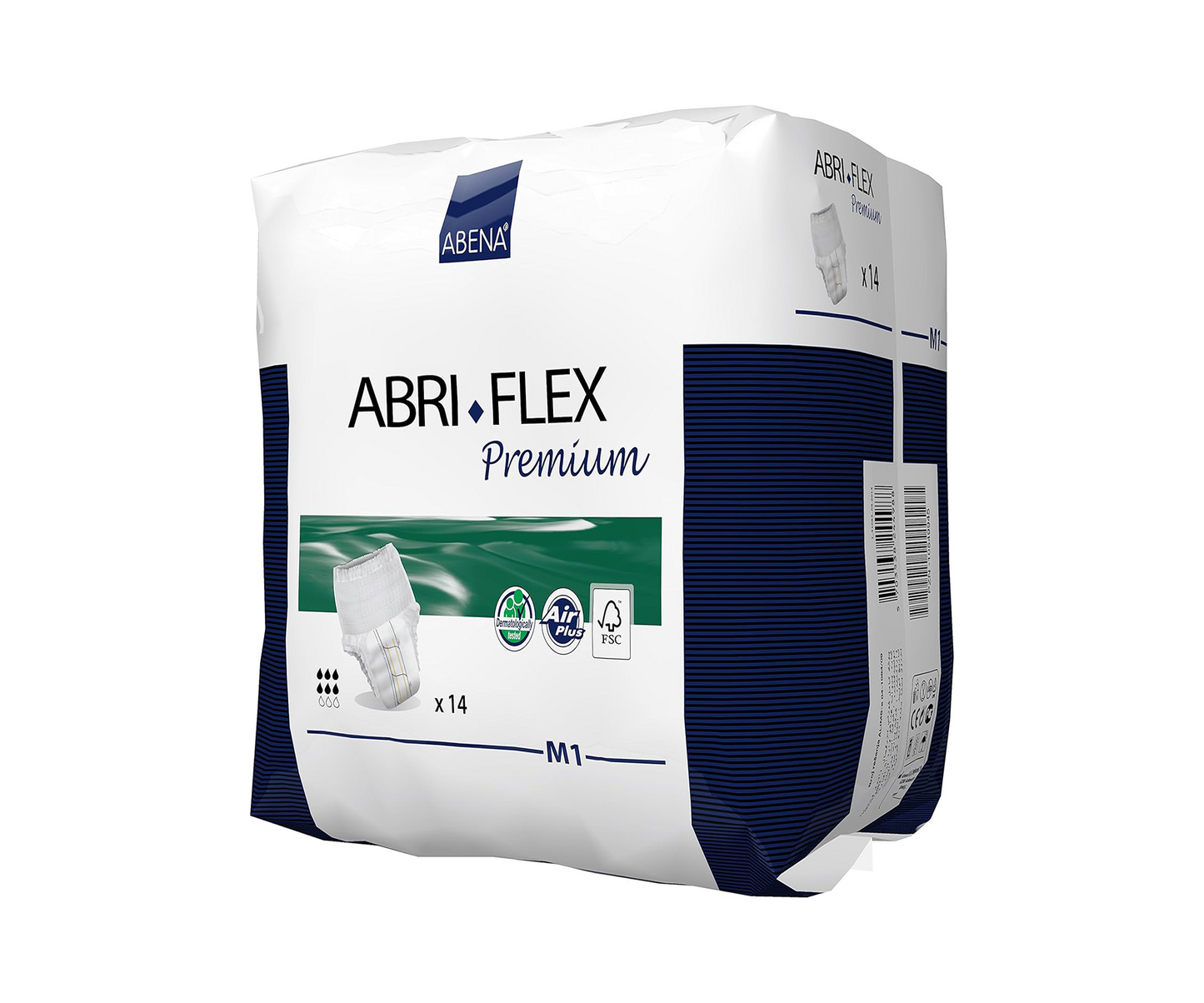 Abena Abri Flex Premium Pull-Up Incontinence Pants, Eco-Friendly Incontinence Pants For Men & Women, Discreet, Protective, Breathable, Comfortable, Medium 1, 80-110cm Waist, 1400ml Absorbency, 6x 14PK