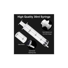 Pack of 16 30 ml Syringes, Sterile Syringes with Lid, Plastic Syringe for Oil, Brake Fluid, Reusable Plastic Syringe for Small Pet Feeding, Engine Oil or Brake Fluid