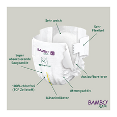 Bambo Nature Premium Eco Nappies – Size 6 (16+ kg / 35+ lb), XXL, 20 Pack