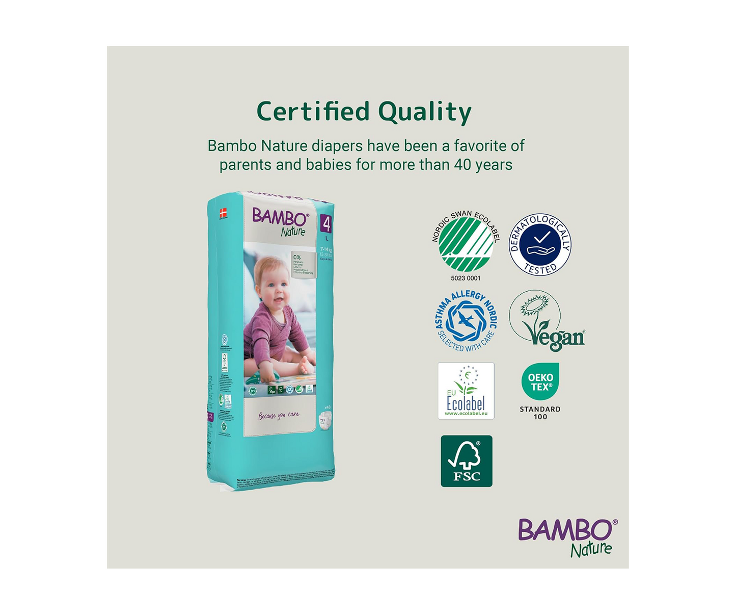 Bambo Nature Eco-Friendly Diaper Size 4, Mega Pack ,7-14kg (144 diapers) Tall pack