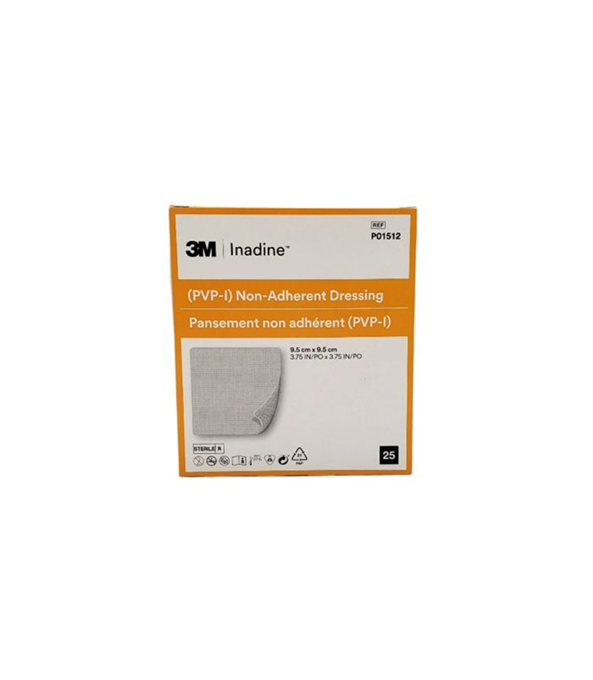 3M PVP-I Non Adherent Dressing - 9.5cm x 9.5cm - Pack of 25