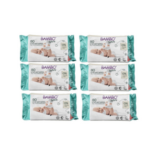 Bambo Nature Wet Wipes, Newborn Essentials, Eco-Labelled Baby Wipes, Gentle & Soft Wipes, Moisturising & Skin-Friendly Wet Wipes For On The Go, Sustainable Baby Essentials For Newborn - 80 Wipes