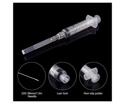 5ml Disposable Syringes with 22 Ga 1 Inch Needle, for Scientific Labs, Industrial, Liquid Measuring, Dispensing, Pack of 20