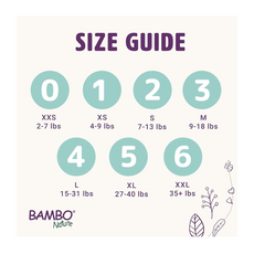 Bambo Nature Premium Eco Nappies – Size 1 Newborn (2–4 kg / 4–9 lb), 132-Pack