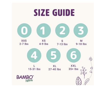 Bambo Nature Premium Eco Nappies – Size 2 Mini (3–6 kg / 7–13 lb), 180-Pack