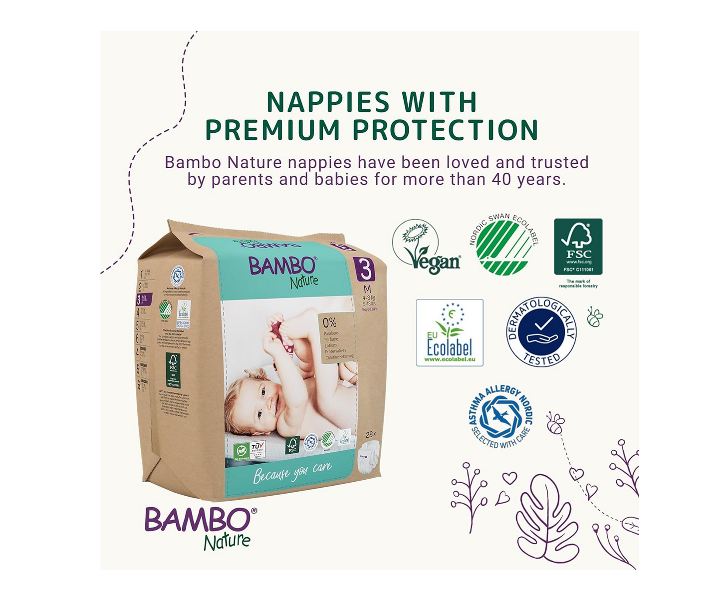 Bambo Nature Premium Eco Nappies - Size 3