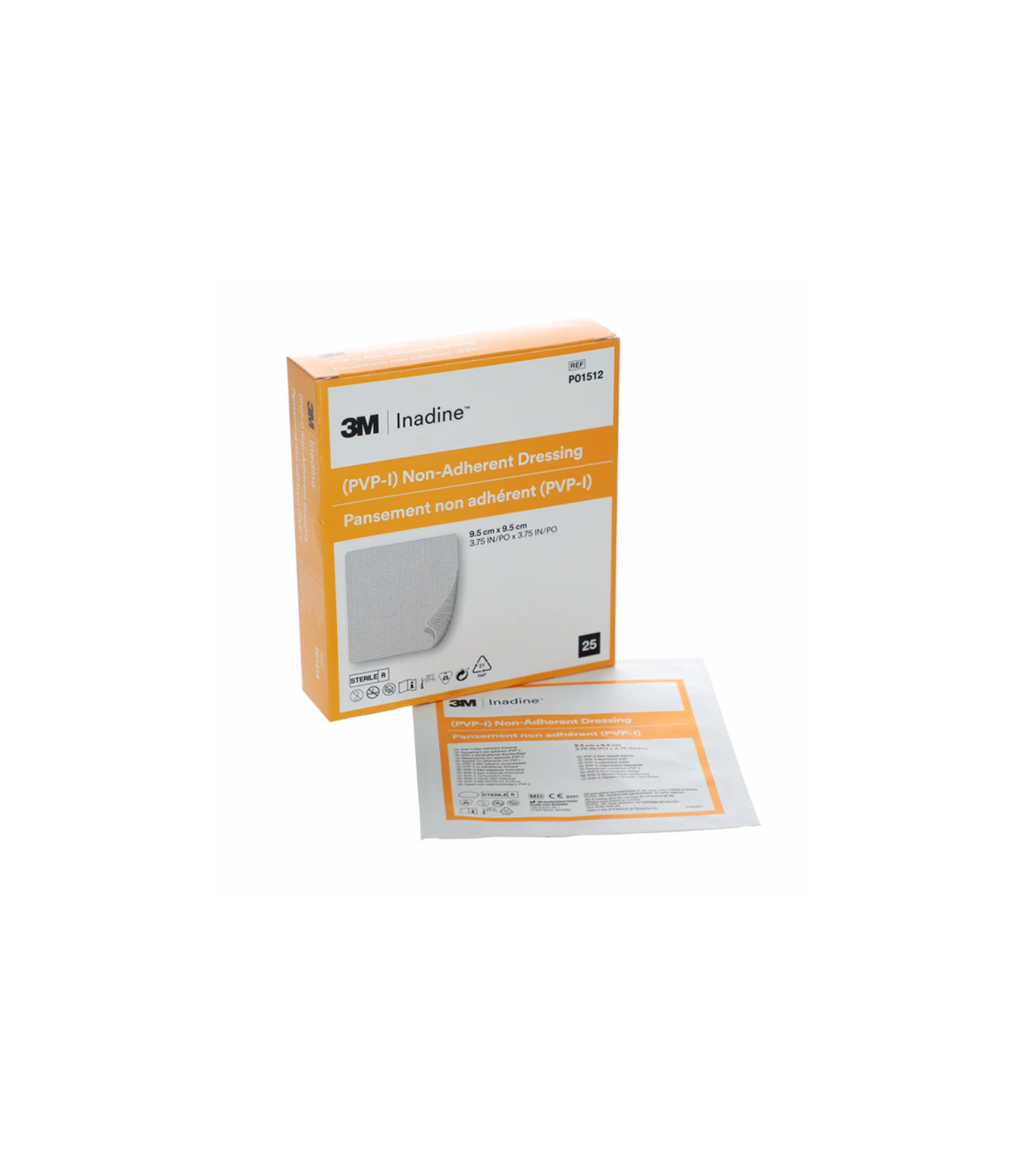 3M PVP-I Non Adherent Dressing - 9.5cm x 9.5cm - Pack of 25