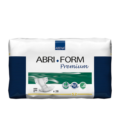 ABENA Abri-Form Premium All-In-One Incontinence Pads for Men & Women - Small 2, 60-85cm Waist, 1800ml Absorbency, 28PK, Eco-Friendly