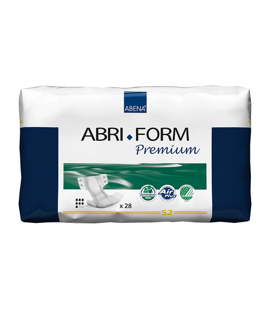 ABENA Abri-Form Premium All-In-One Incontinence Pads for Men & Women - Small 2, 60-85cm Waist, 1800ml Absorbency, 28PK, Eco-Friendly