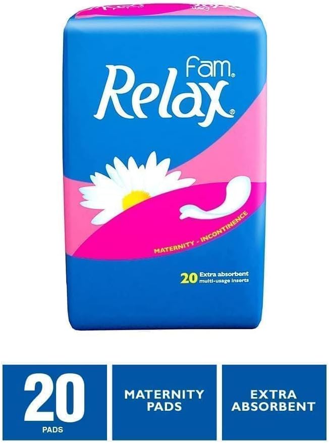 Fam Relax Natural Cotton Feel,Maternity Sanitary Pads,20 Pads