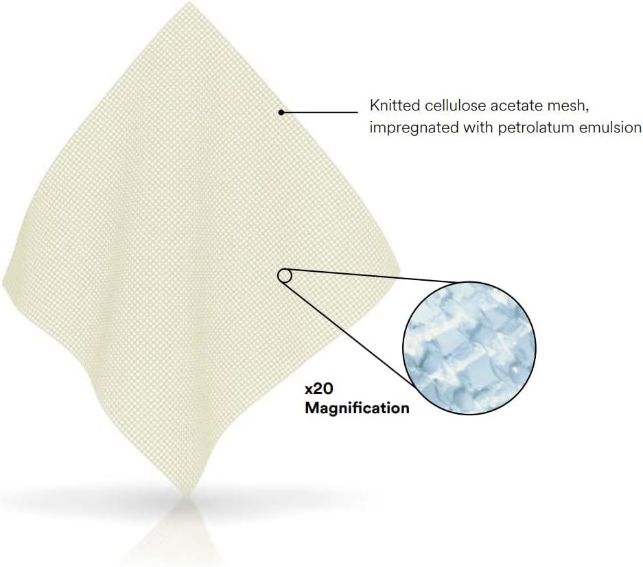 NonAdhering Dressing Gauze 7.6 cm x 20.3 cm, Enables fluid transfer to a secondary dressing, reducing the risk of exudate pooling and maceration1 (Pack of 24)