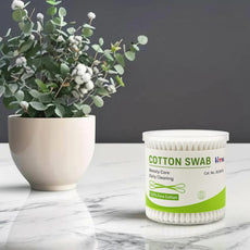 Halley Medical Supplies Ltd. Ear Buds - Pack of 3 (200 pcs each) - Round Thick Tips, 100% Cotton Swabs, Double-Tipped, Hygienic, Gentle, and Safe for Ears - Total of 900 Swabs - Assorted