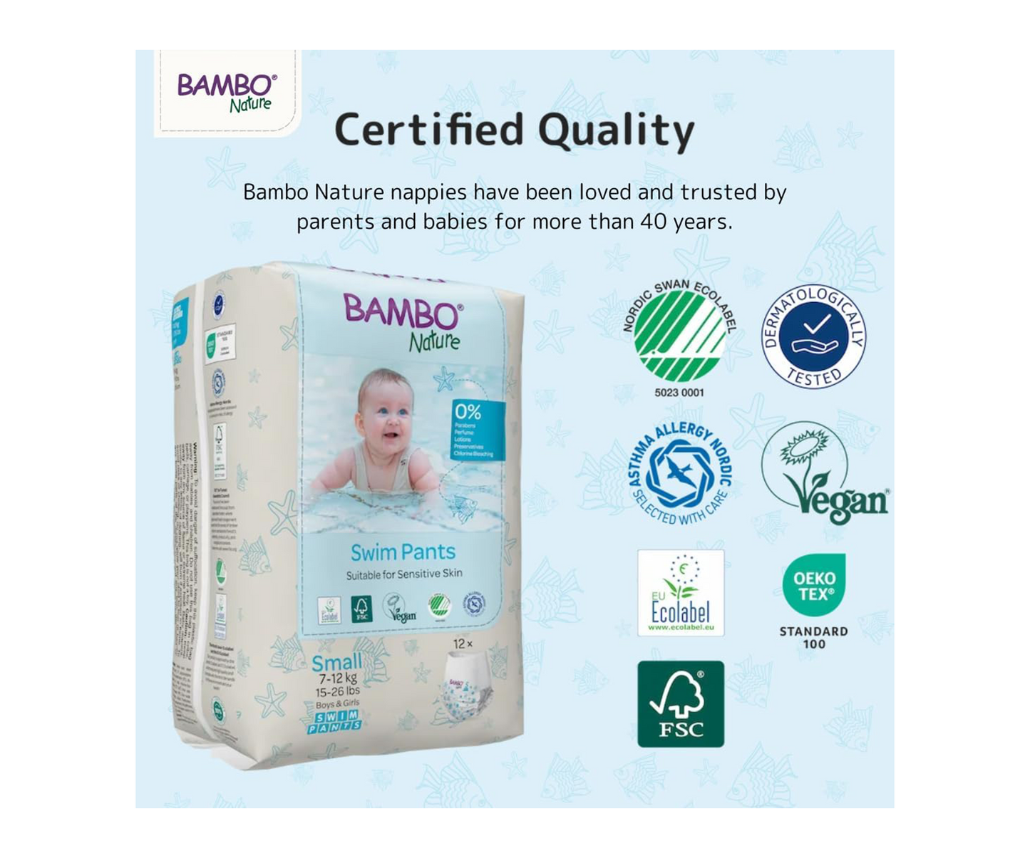 Bambo Nature Premium Swim Nappy Pants – Small (7-12 kg)
