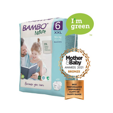 Bambo Nature Premium Eco Nappies, Size 6 (+16kg), XXL, 120PK, Eco-Labelled Sustainable Nappy, Enhanced Leakage Protection, Secure and Comfortable Baby Nappies