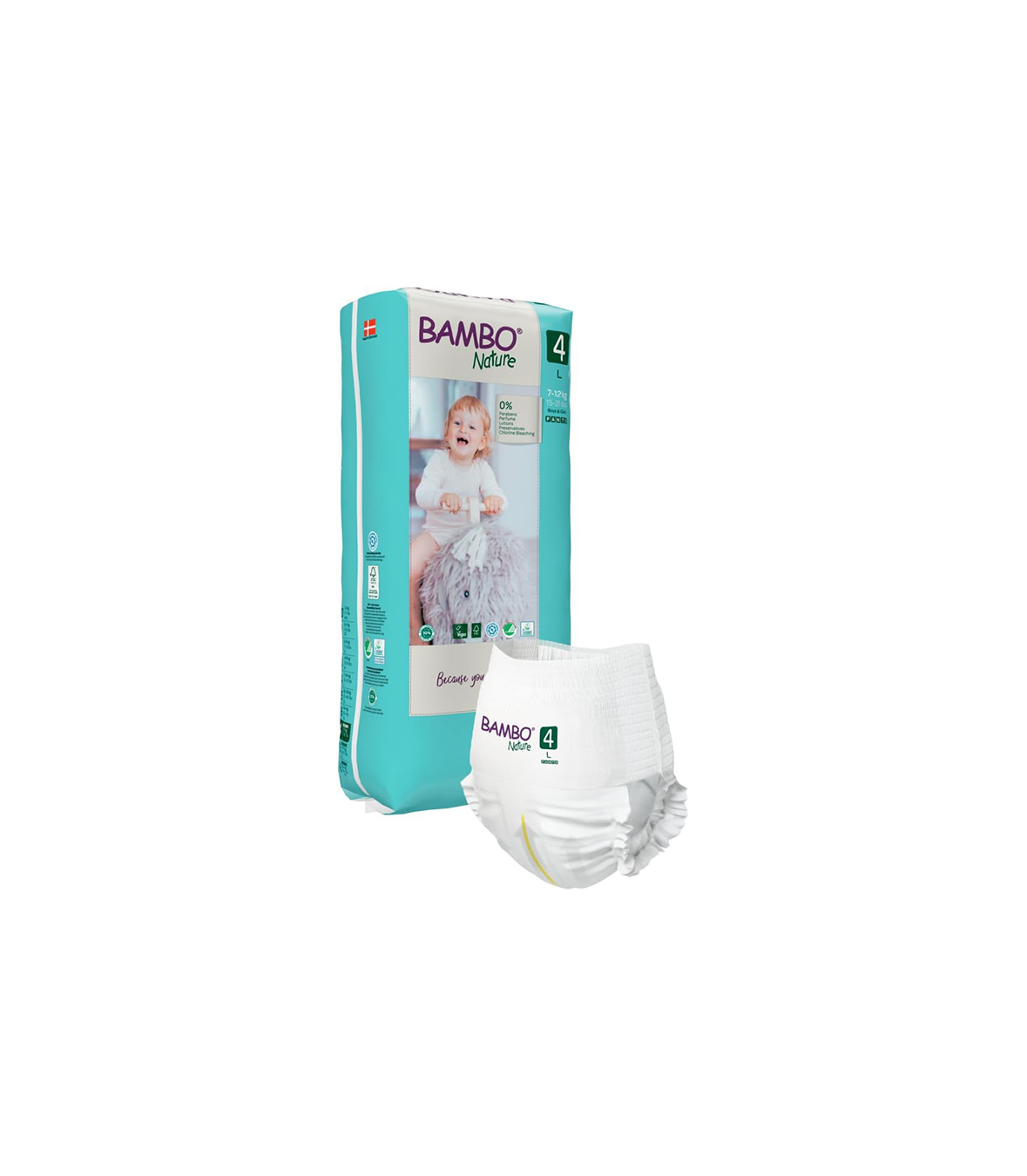 Bambo Nature Premium Baby Pants Diapers for Kids Large Size (7-12 Kgs)