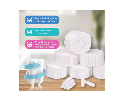 400 Count Dental Gauze Rolls Cottons Pads 1.5 Inch, 100% Cotton, Dentist Cotton Rolls Cotton Ball for Dental Clinic