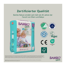 Bambo Nature Premium Eco Nappies – Size 6 (16+ kg / 35+ lb), XXL, 20 Pack